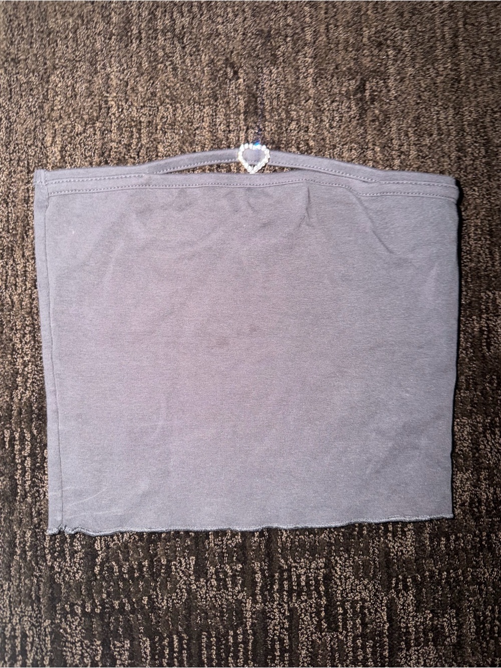 Strapless Tube Top with Heart Accent - Gray